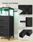 Bedside Table - With Charging Station - Set of 2 - Ink Black - 30 x 39.6 x 75.9 cm