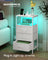 Bedside Table - With Charging Station - Set of 2 - Cloud White - 30 x 39.6 x 75.9 cm