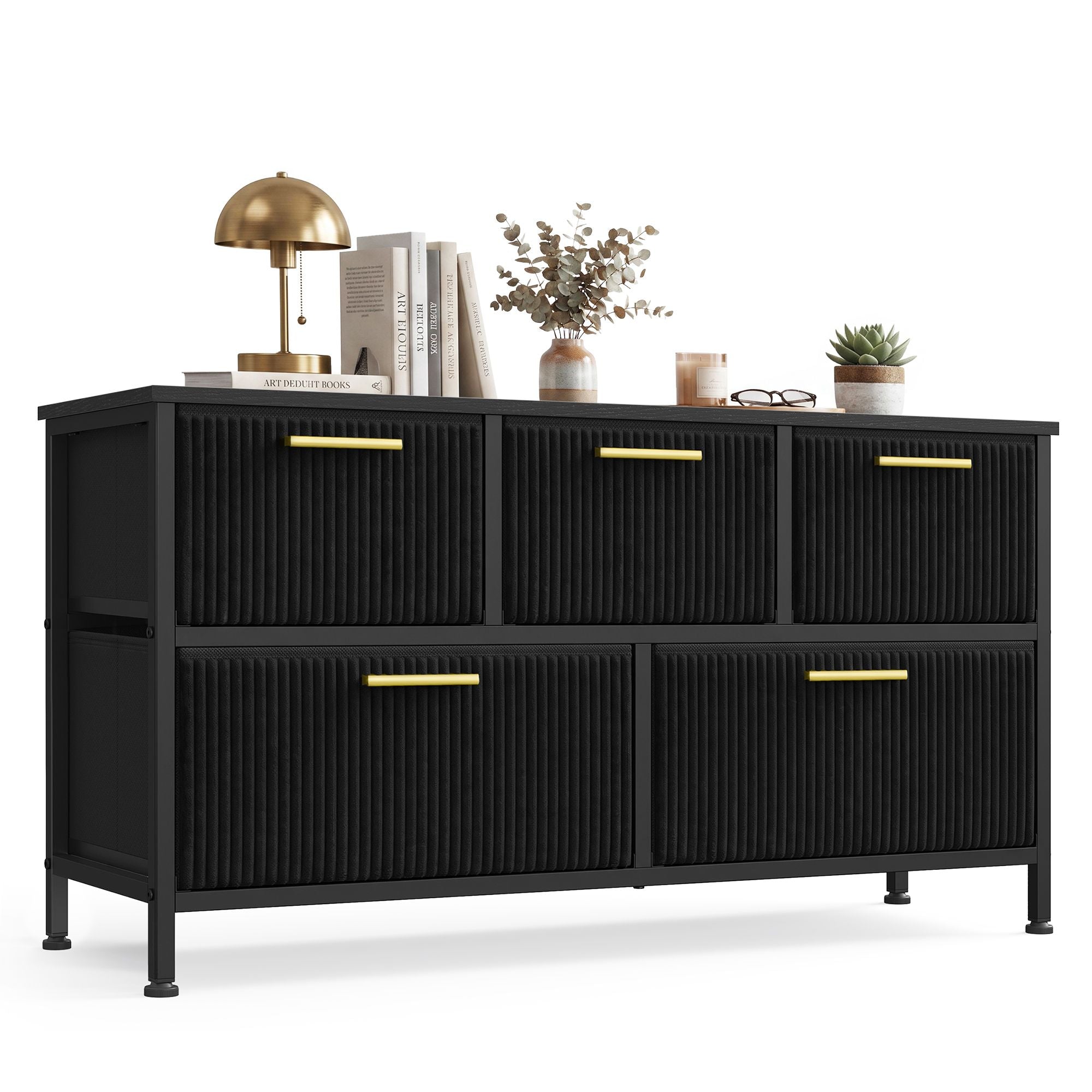 Chest of Drawers - Steel with Anti-Tip Kit - Ink Black - 98.7 x 30 x 53.2 cm