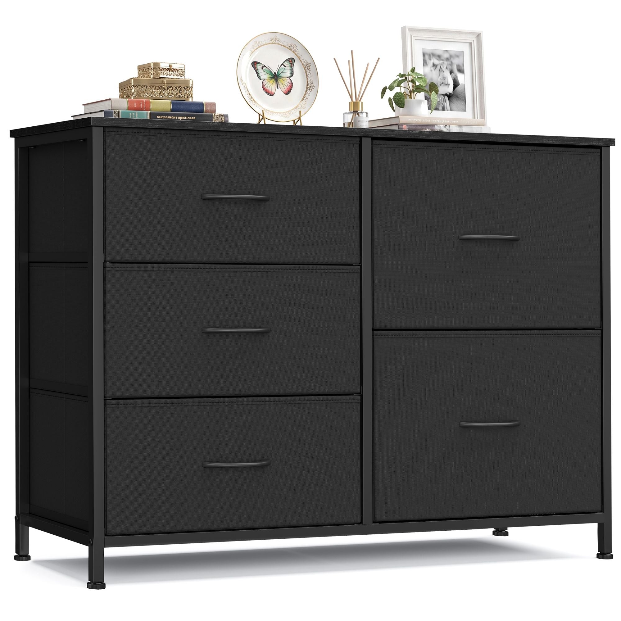 Chest of Drawers - Steel with Anti-Tip Kit - Ink Black - 98.7 x 30 x 74.7 cm