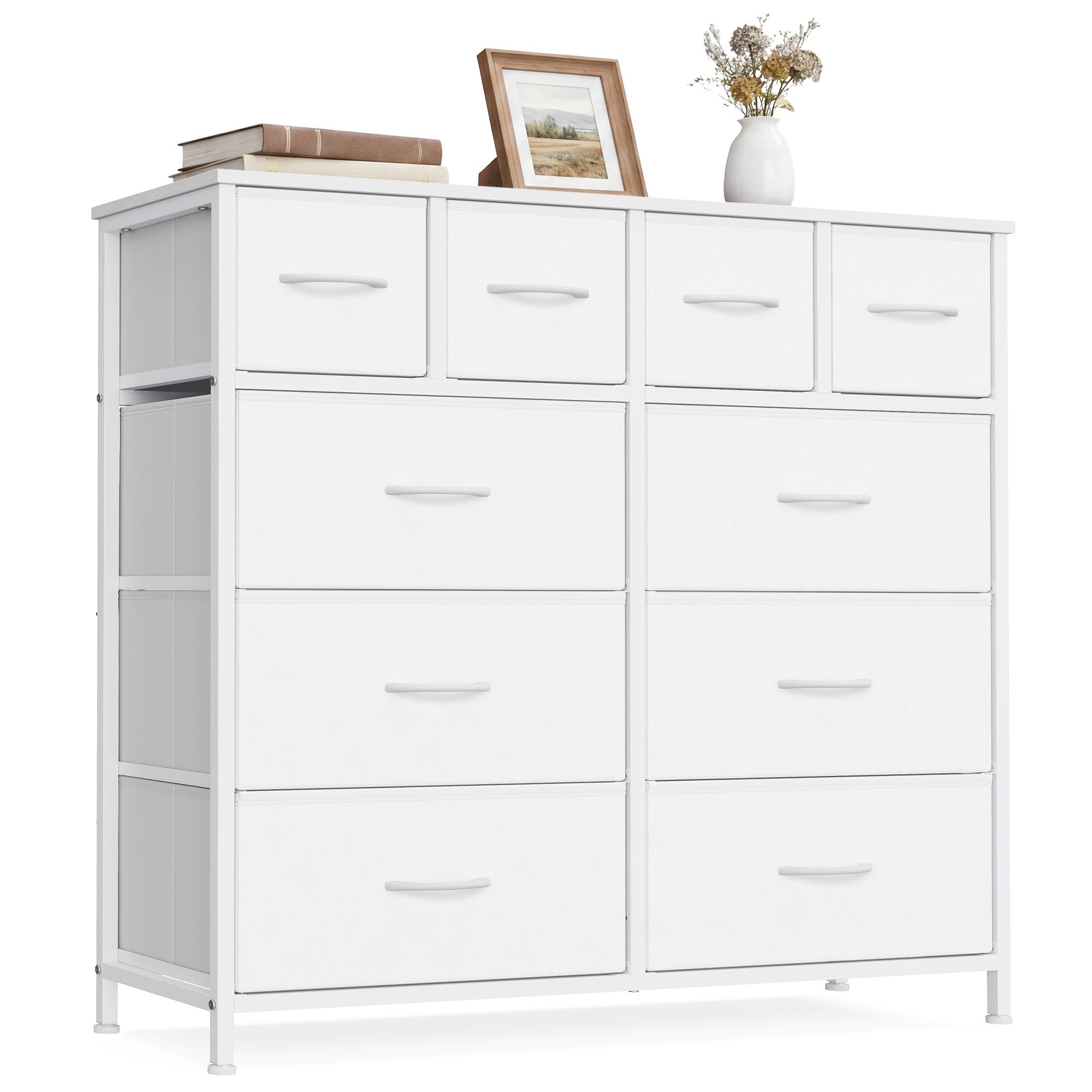 Storage Cabinet - With Doors and Adjustable Shelves - Cloud White - 98.7 x 30 x 96.2 cm