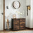Chest of Drawers - Fabric - Rustic Brown and Black - 6 Drawers Storage Organizer Unit