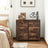 Chest of Drawers - Fabric - Rustic Brown and Black - 6 Drawers Storage Organizer Unit