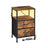 Bedside Table - Wood - Cloud White - with Charging Station and LED Lights