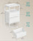 Bedside Table - Wood - Cloud White - with Charging Station and LED Lights