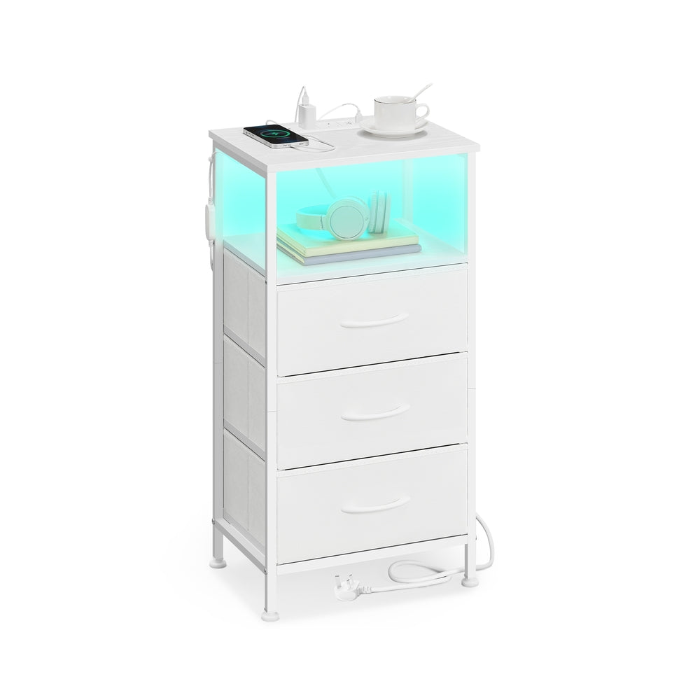 Bedside Table - 30L - Particleboard - Charging Station