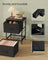 2-Drawer Bedside Table - MDF - Ink Black - Non-Woven Fabric Storage Drawers