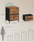2-Drawer Bedside Table - MDF - Ink Black - Non-Woven Fabric Storage Drawers