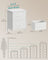 Bedside Table - MDF - Cloud White - 2 Non-Woven Fabric Drawers