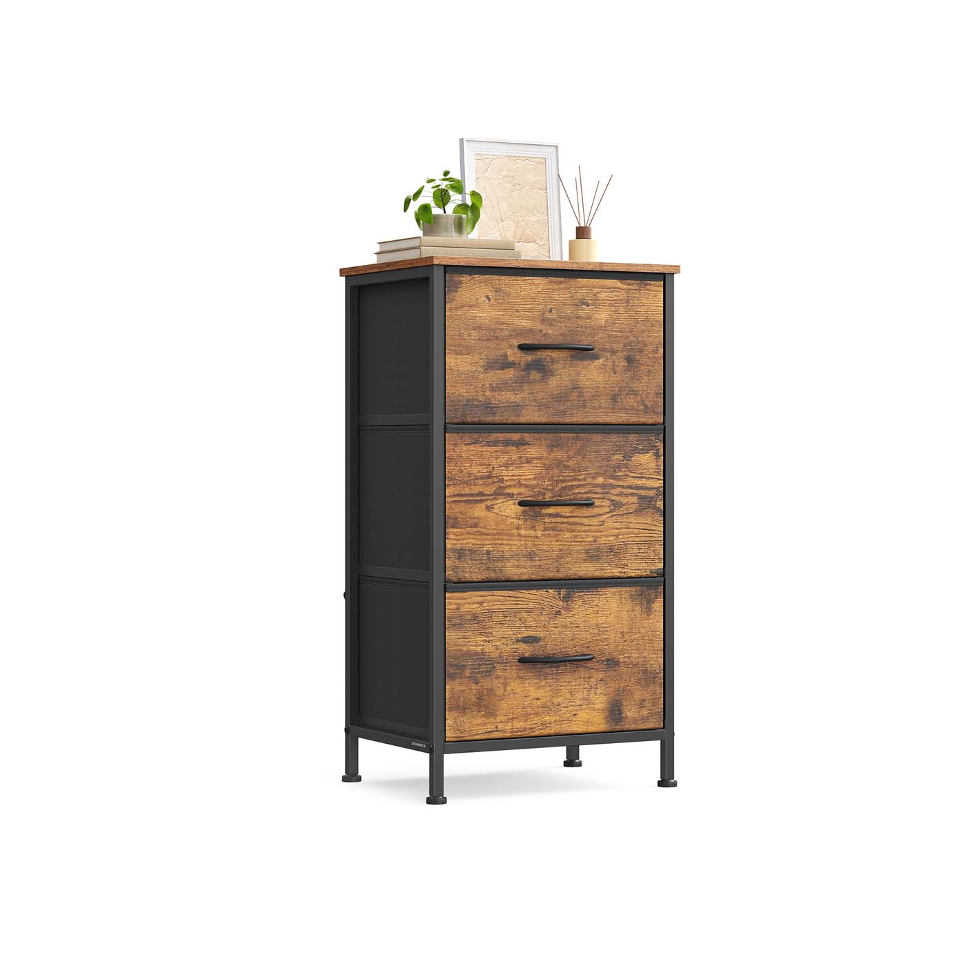 3-Drawer Chest - Non-Woven Fabric - Ink Black - Sturdy Design for Everyday Use