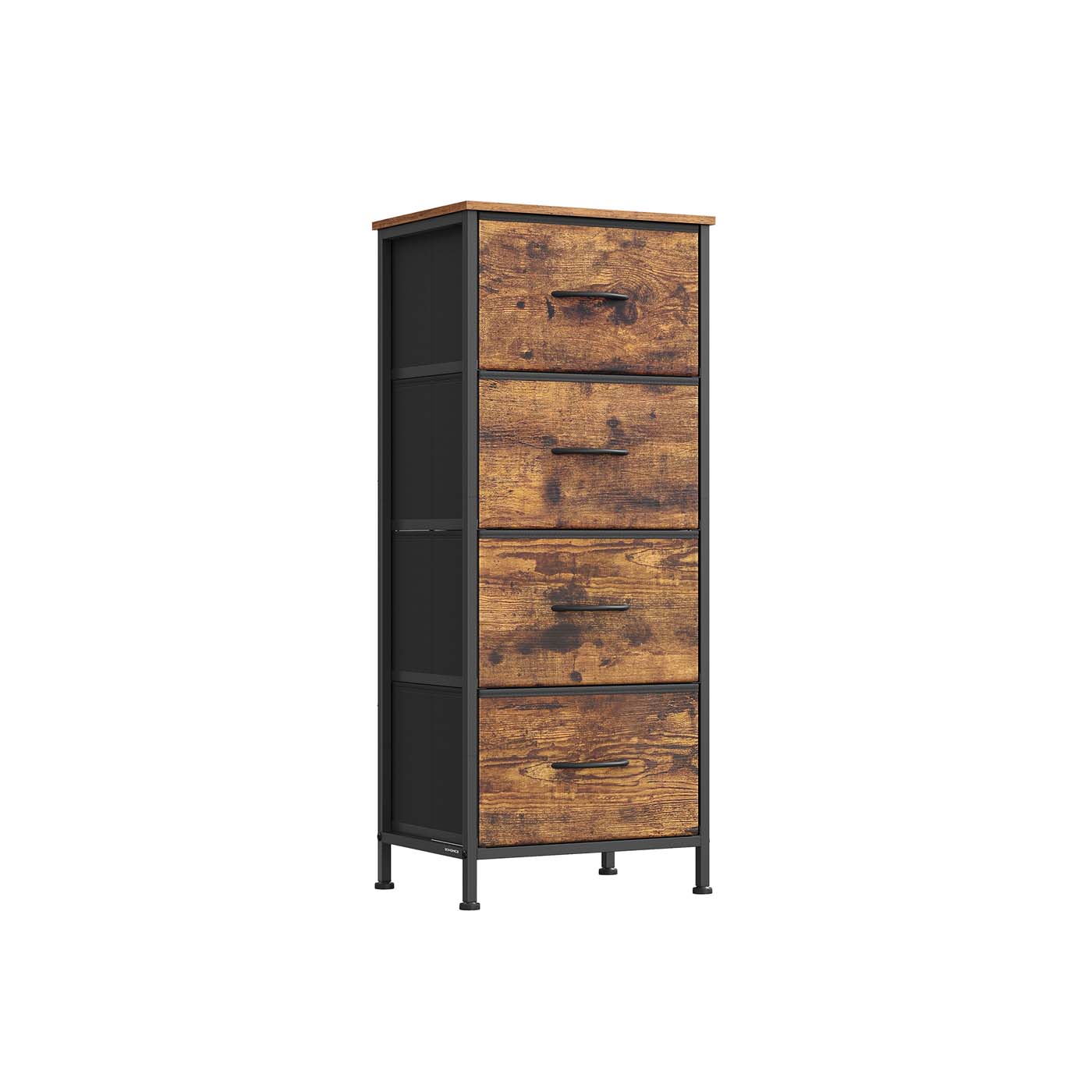 4-Drawer Chest - Steel - Ink Black - Versatile Fabric Storage