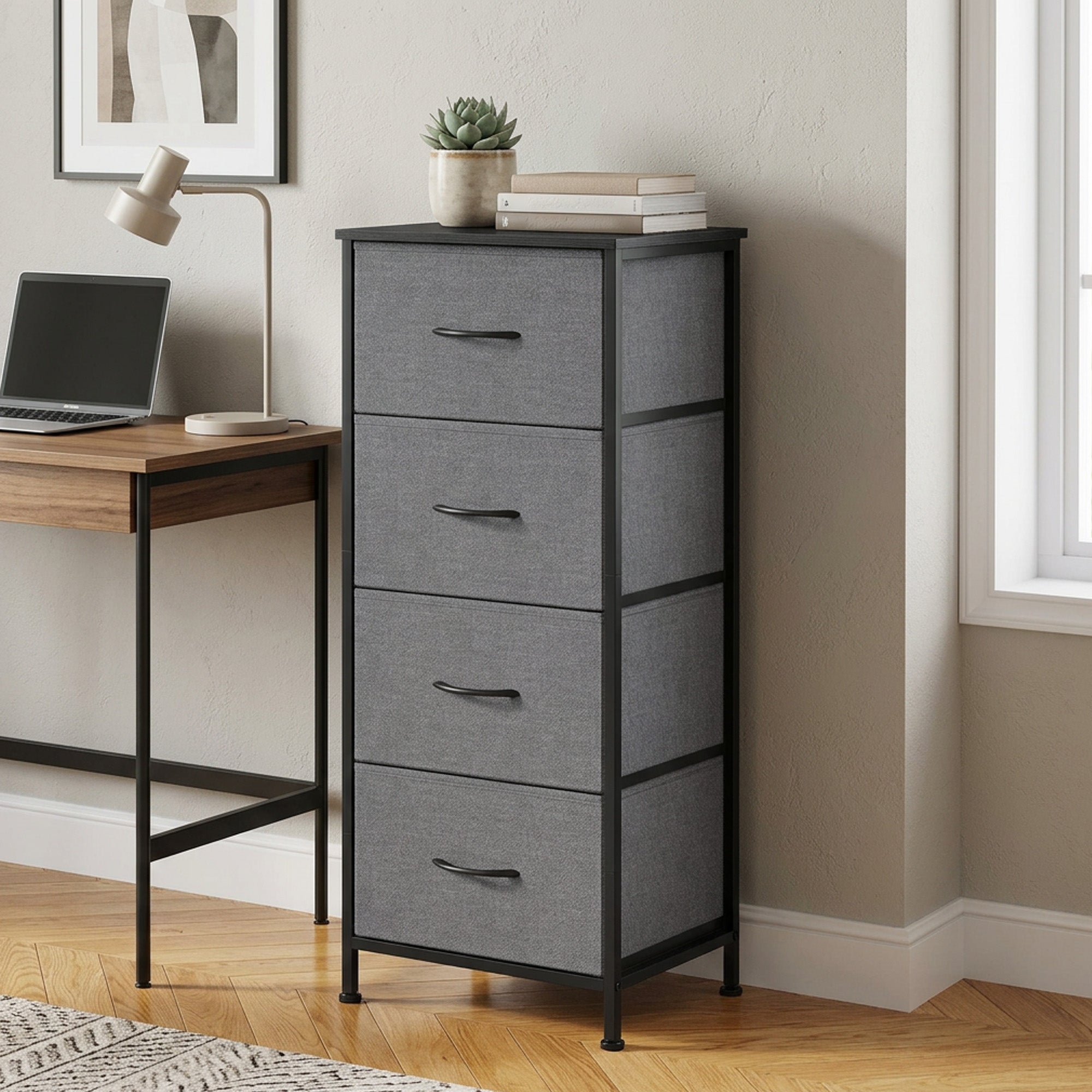 Chest of Drawers - Steel with Anti-Tip Kit - Gray - 30 x 39.6 x 95.2 cm