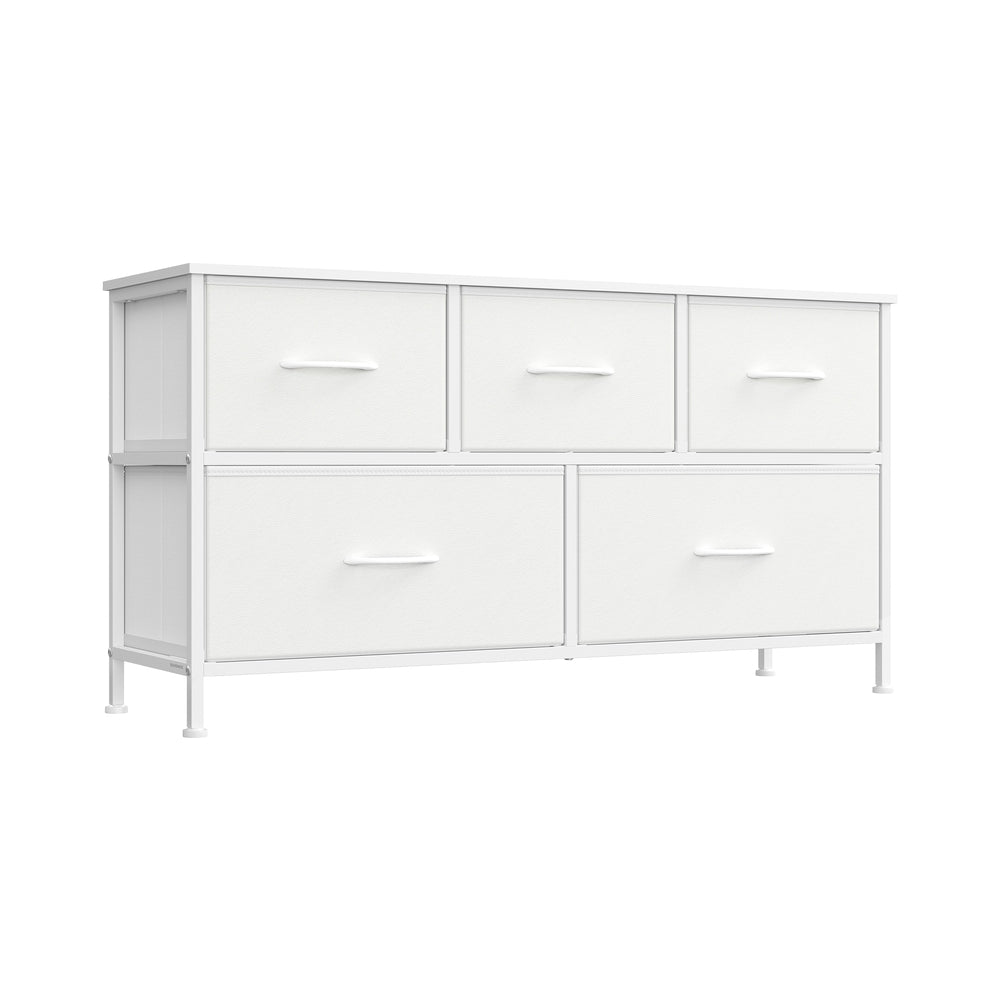 Chest of Drawers - 5 Storage Drawers - Steel - Rustic Brown