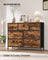 7-Drawer Chest - Steel - Rustic Brown - Versatile Fabric Storage Unit