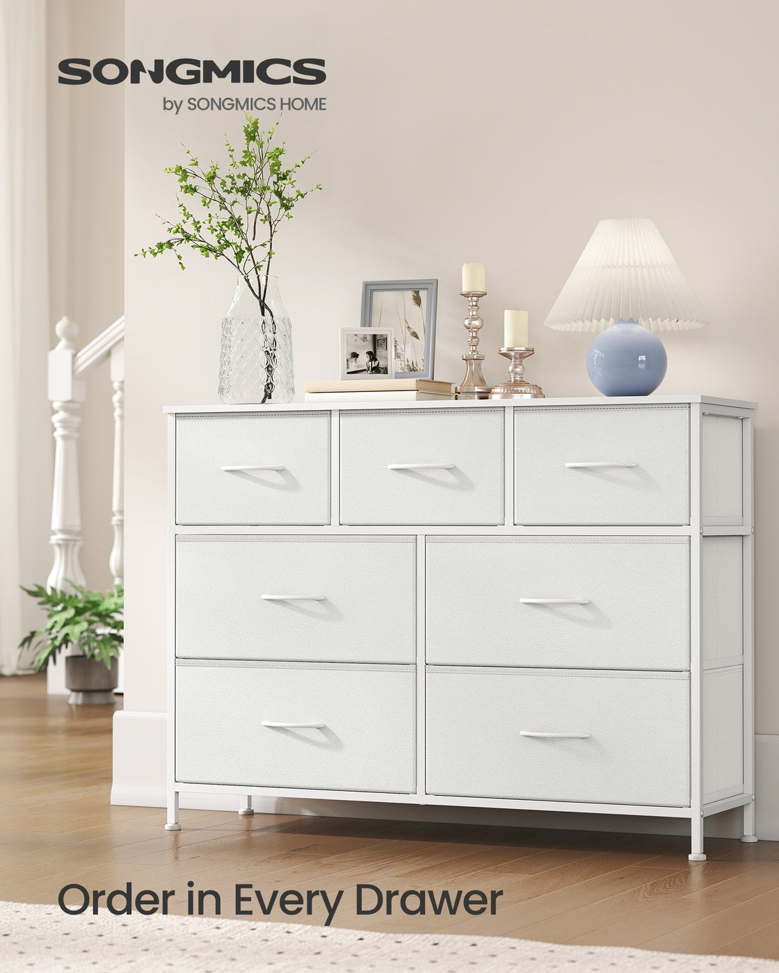Chest of Drawers - 5 Storage Drawers - MDF - Rustic Brown