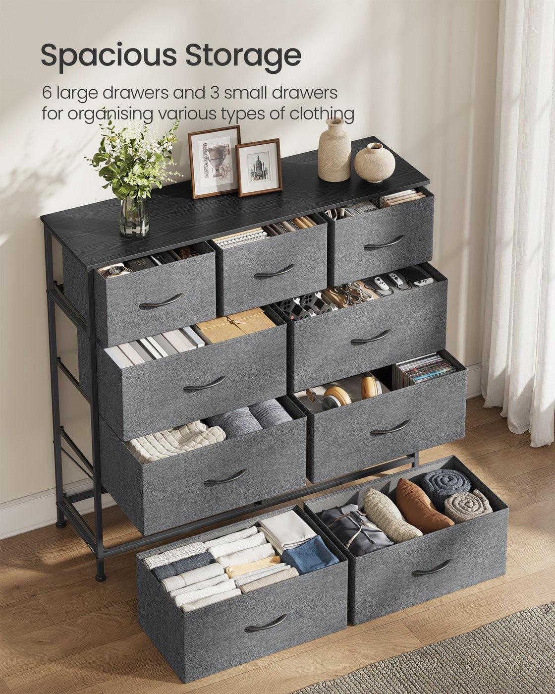 BELLAH Collection Chest of Drawers 9 Drawers Slate - MDF - Grey