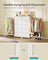 Open Wardrobe - Steel with Fabric Drawers and LED Lights - Cloud White - 96.2 x 30 x 117.7 cm