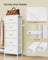 Open Wardrobe - Steel with Fabric Drawers and LED Lights - Cloud White - 96.2 x 30 x 117.7 cm