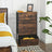 Fabric 5-Drawer Storage Organiser Unit - MDF and Metal - Rustic Brown