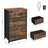 Fabric 5-Drawer Storage Organiser Unit - MDF and Metal - Rustic Brown