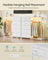 Open Wardrobe - Steel with Fabric Drawers and LED Lights - Cloud White - 102.7 x 35 x 117.6 cm