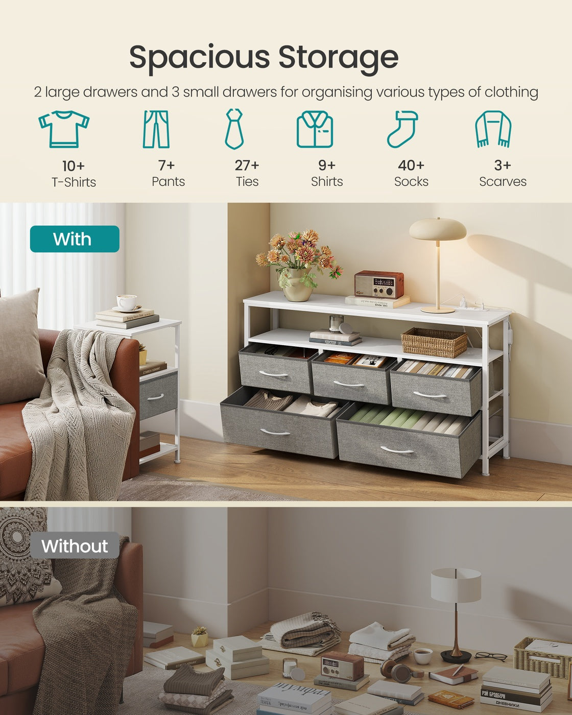 Chest of Drawers - 30L - Particleboard - Non-Woven Fabric