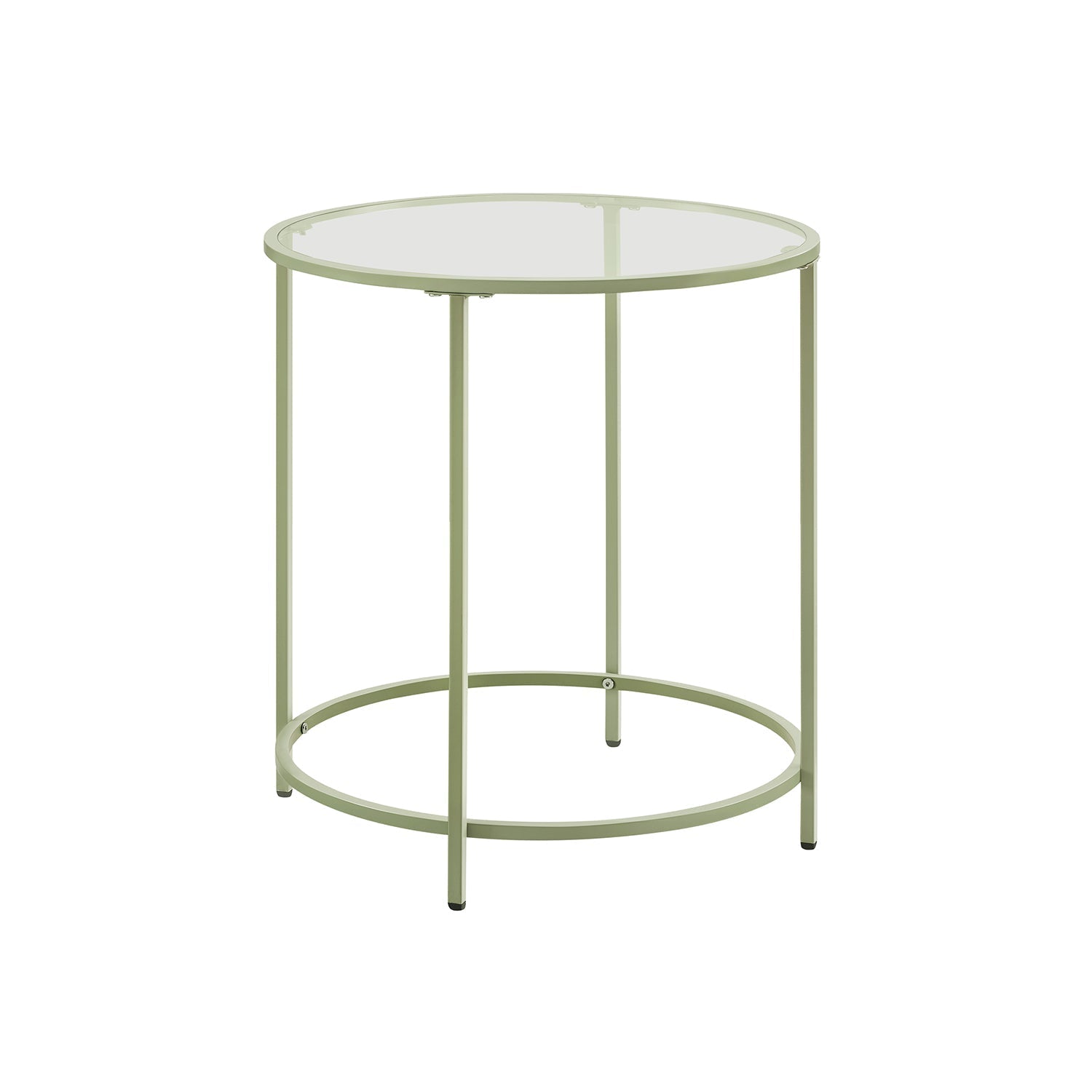 Round Side Table - Tempered Glass - Steel Frame