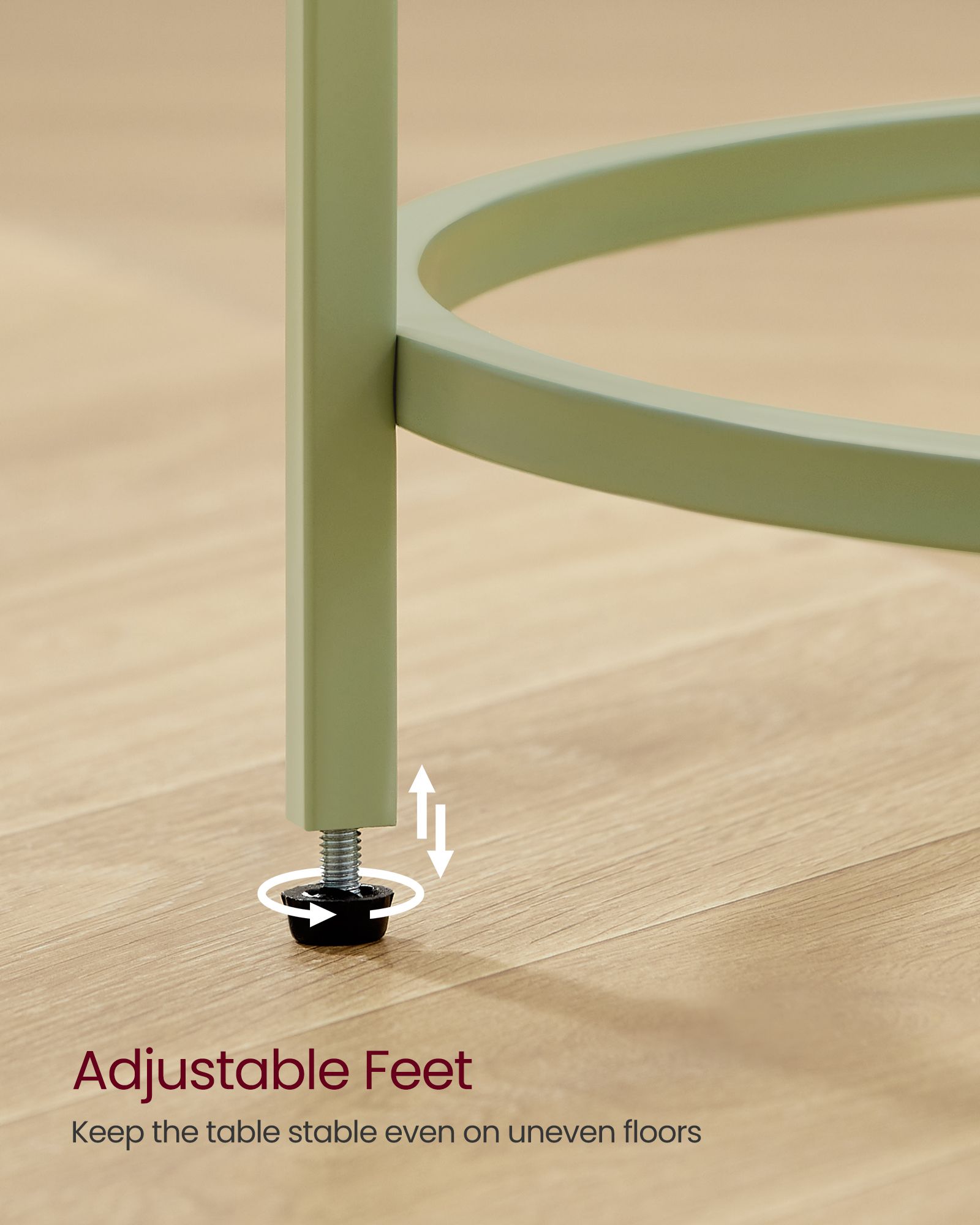 Round Side Table - Tempered Glass - Steel Frame