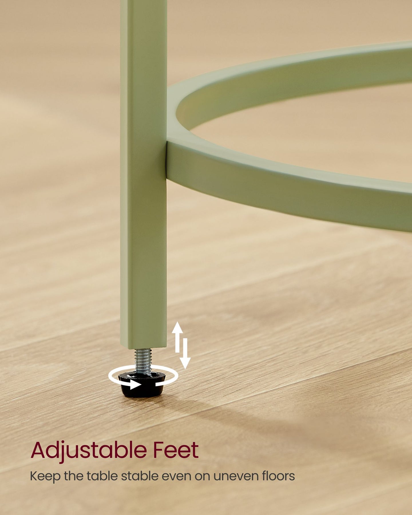 Round Side Table - Tempered Glass - Steel Frame