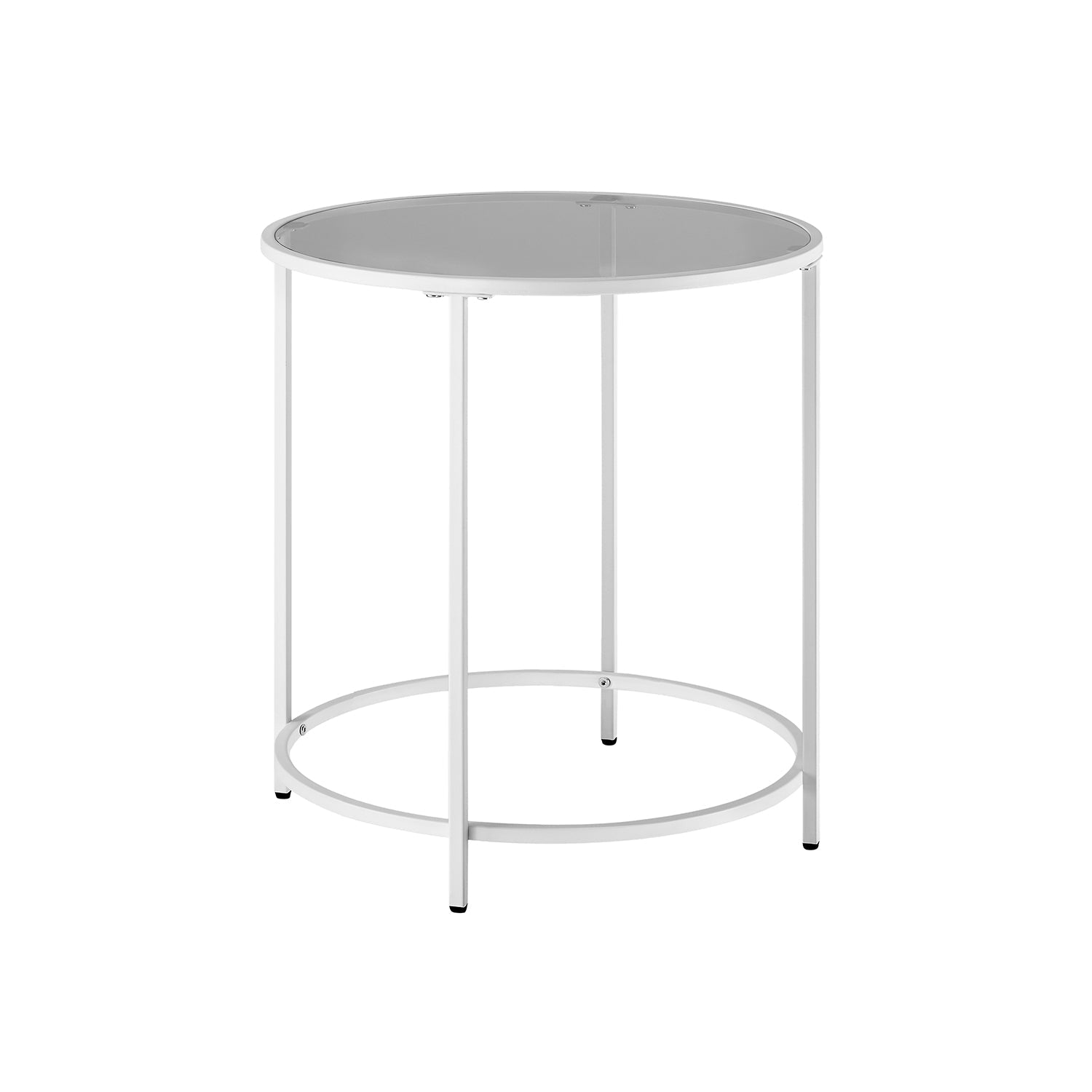 Round Side Table - Tempered Glass - Steel Frame