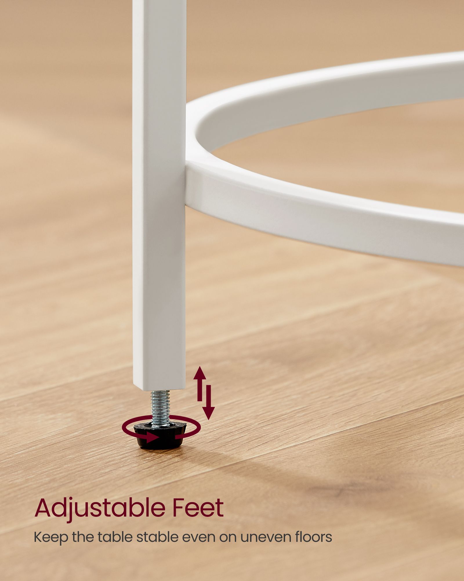Round Side Table - Tempered Glass - Steel Frame