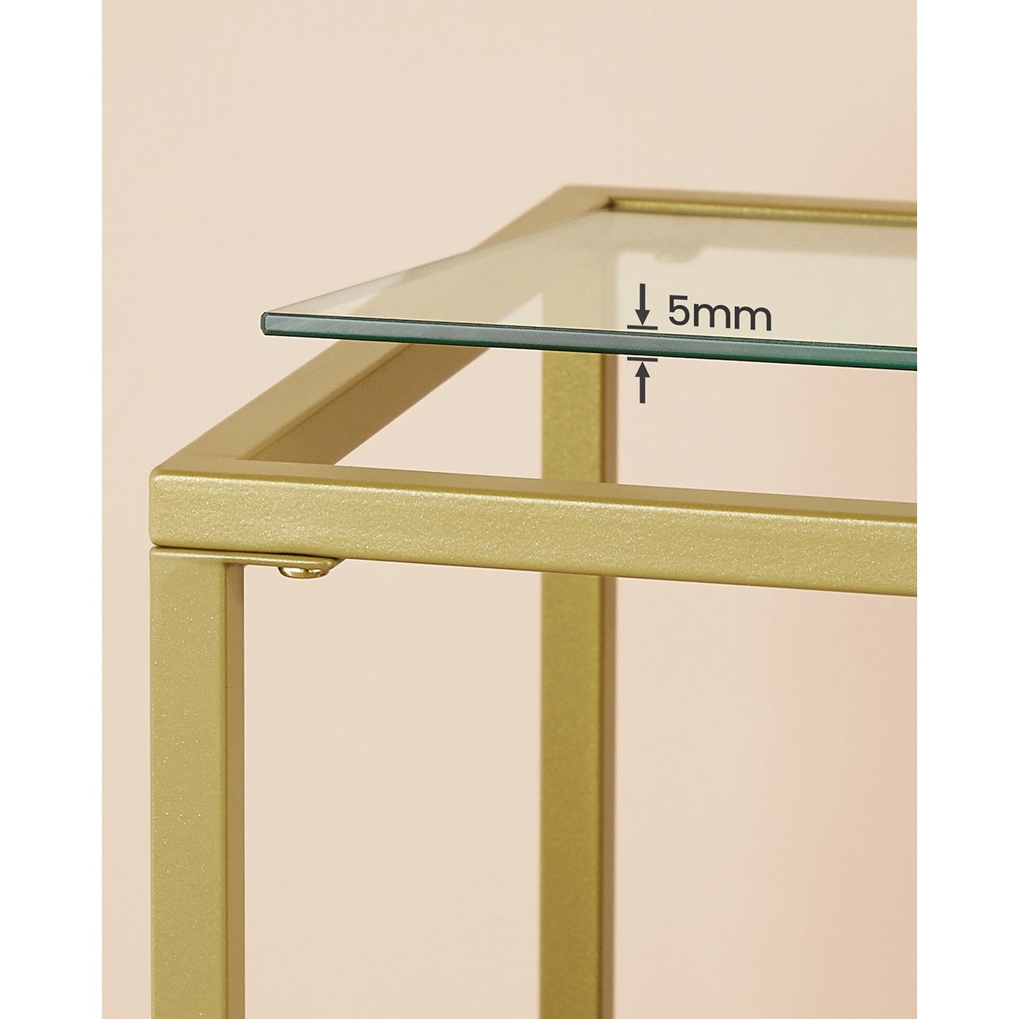 Console Table - Tempered Glass - Gold