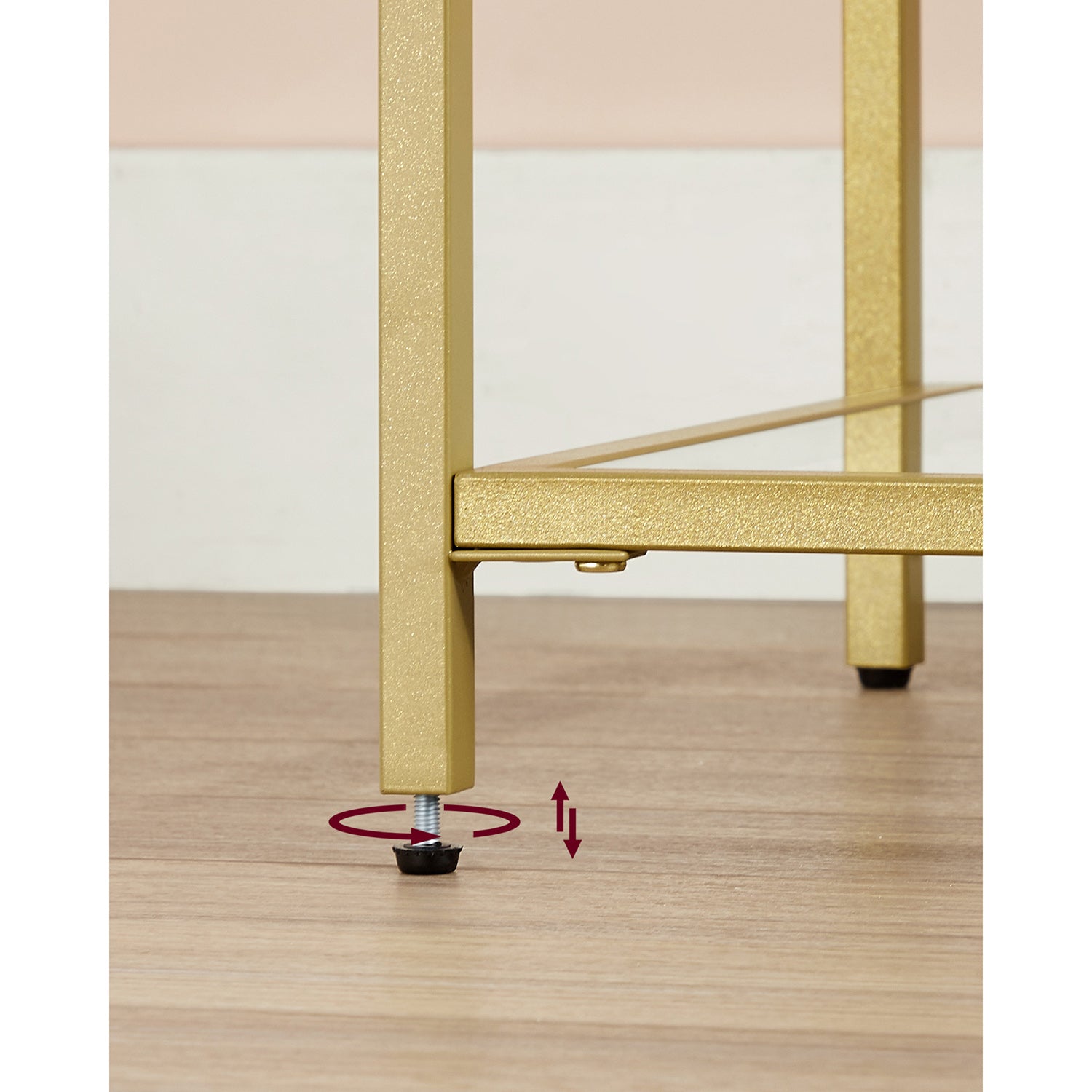 Console Table - Tempered Glass - Gold