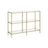 Console Table - Tempered Glass - Gold - 3-Tier Design with Metal Frame