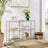 Console Table - Tempered Glass - Gold - 3-Tier Design with Metal Frame