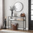 Console Table - Tempered Glass - Gold - Adjustable Feet for Stability