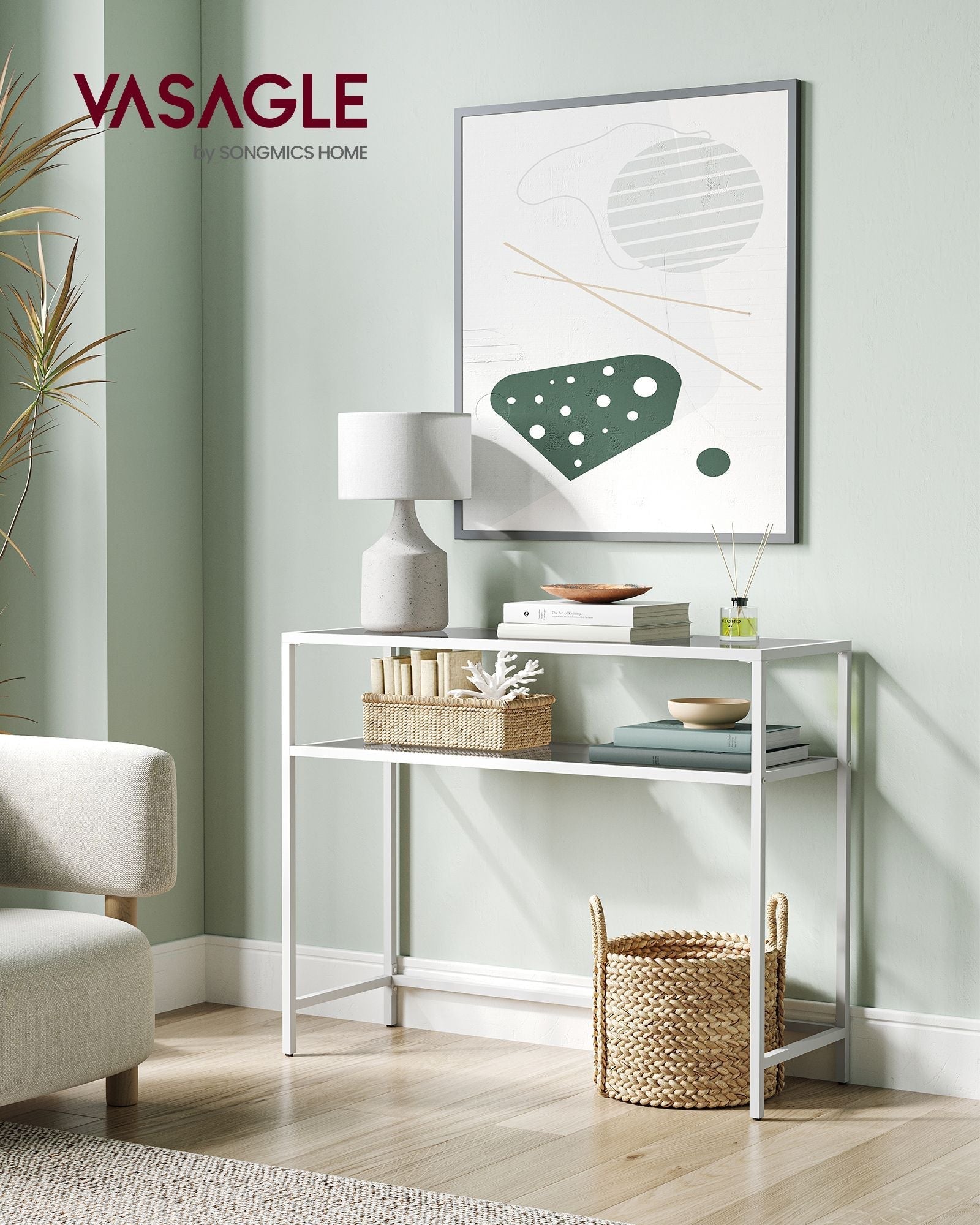 Console Table - Tempered Glass - Gold
