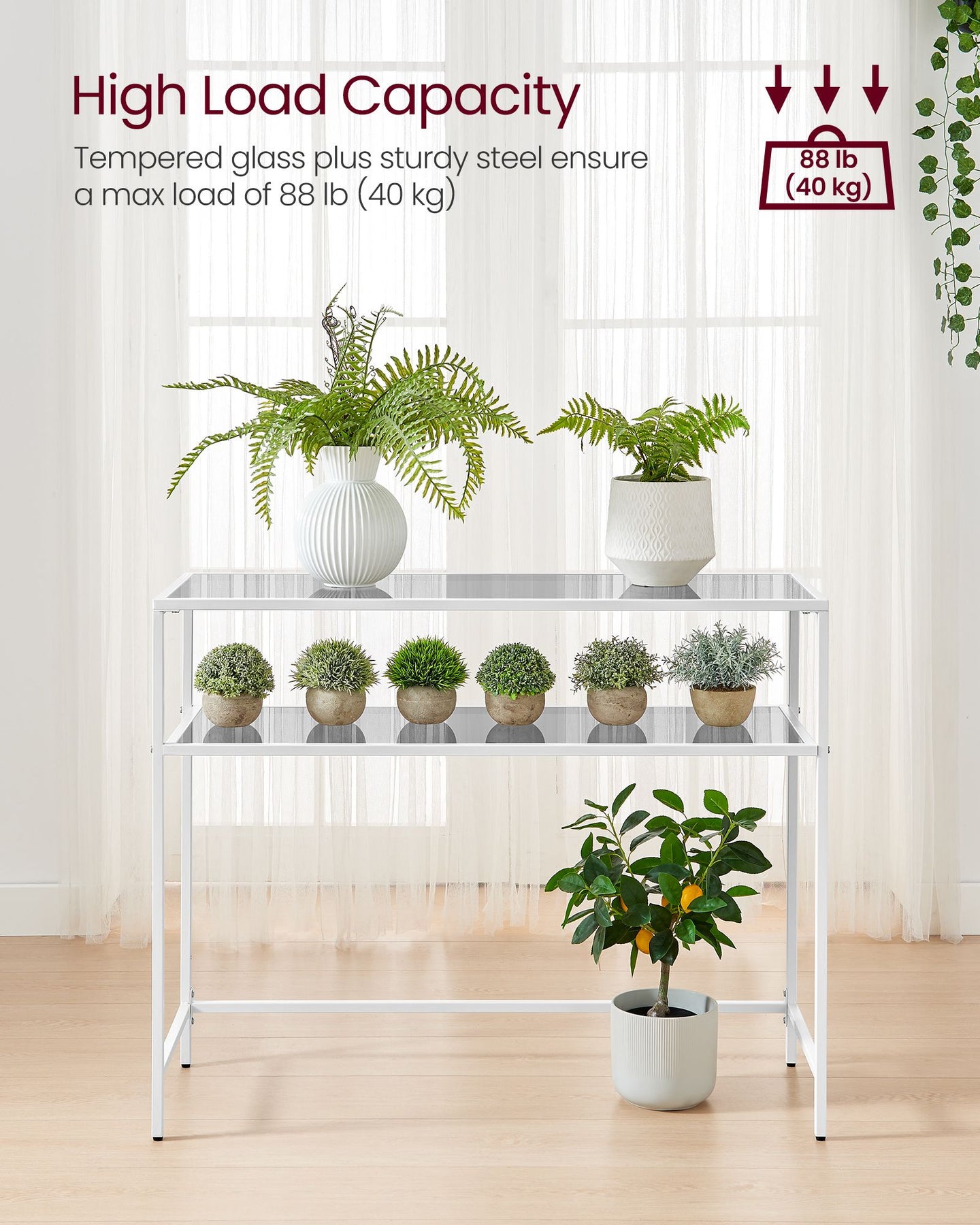 Console Table - Tempered Glass - Gold
