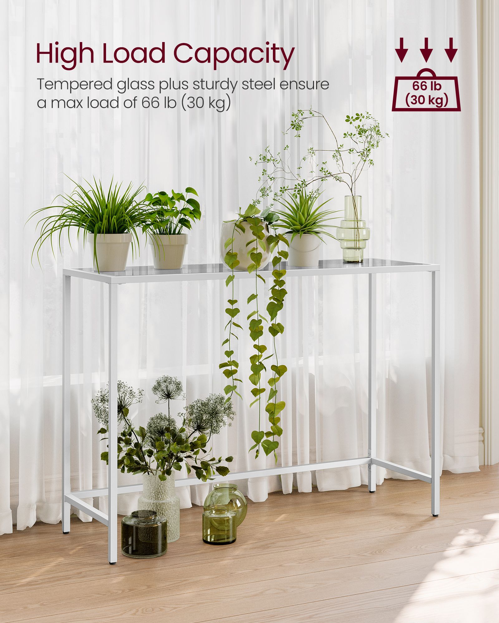 Console Table - Tempered Glass - Modern