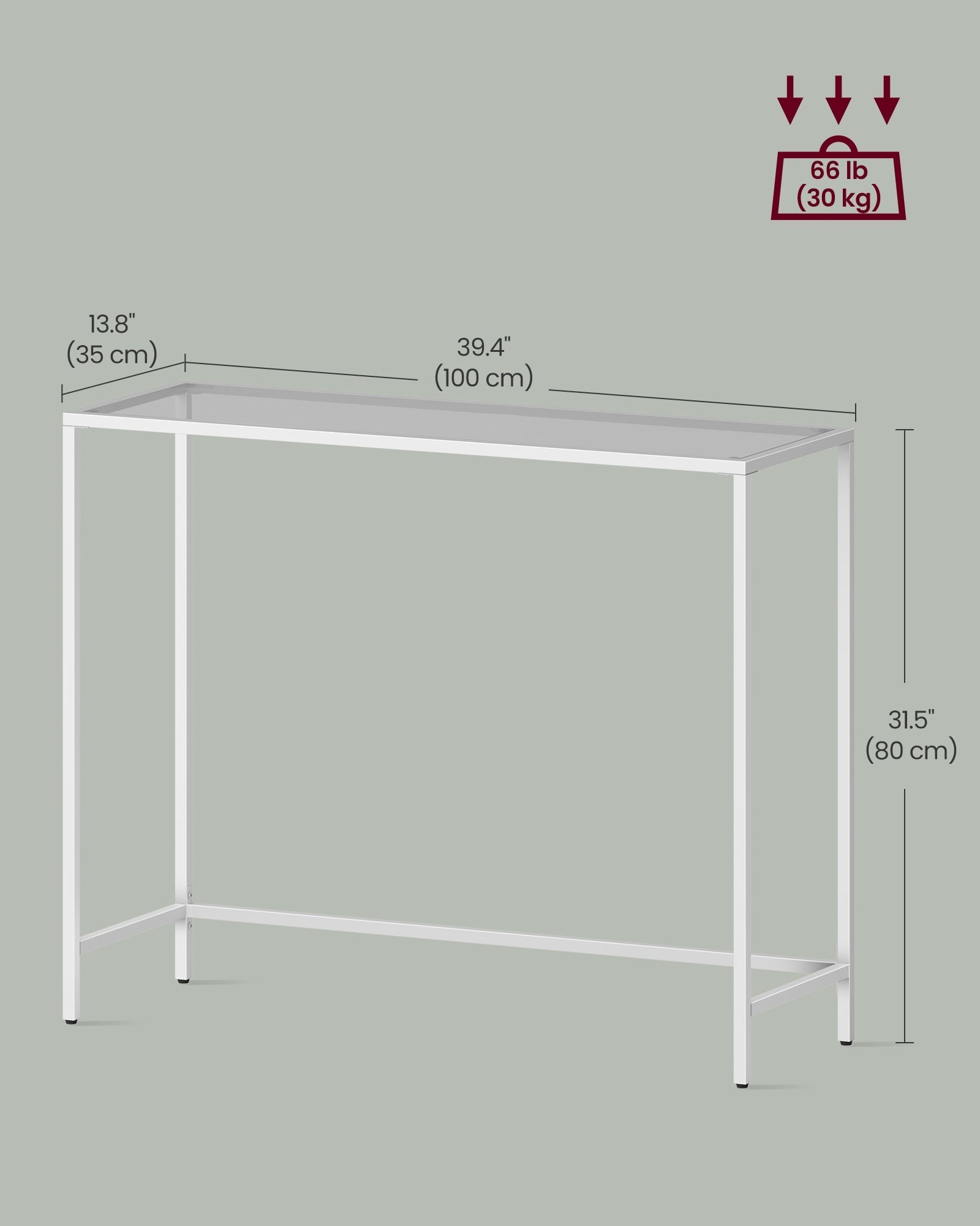 Console Table - Tempered Glass - Modern