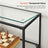 Hallway Table - Tempered Glass - Pearl Black - 3 Shelves