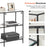 Hallway Table - Tempered Glass - Pearl Black - 3 Shelves