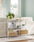 Console Table - 3 Shelves - Metal Frame - Pearl White - Compact and Lightweight