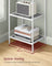 4-Tier Tempered Glass Shelf - Pearl White - Multi-Purpose Storage Rack for Home and Office