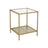 2-Tier End Table - Tempered Glass - Gold and Transparent - Stable Steel Frame