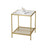2-Tier End Table - Tempered Glass - Gold and Transparent - Stable Steel Frame