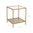 2-Tier End Table - Tempered Glass - Gold and Transparent - Stable Steel Frame