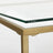 Coffee Table - Tempered Glass - Transparent and Gold - Stable Steel Frame with Mesh Shelf