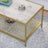 Coffee Table - Tempered Glass - Gold and Transparent - With Mesh Shelf and Stable Steel Frame