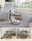 Set of 2 Round Coffee Tables - Steel - Slate Grey and Ink Black